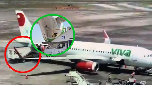 Avión de VivaAerobus chocado