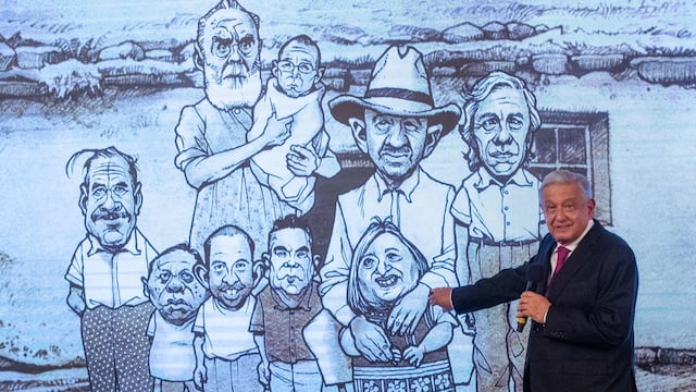 Andrés Manuel López Obrador afirmo que será Xóchilt Gálvez la candidata de la alianza opositora Va x México ya que ha si lo decidió Claudio X González Guajardo. En la imagen muestra una caricatura de Hernández