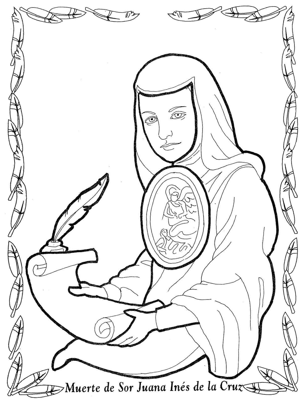 Dibujo Sor Juana Inés de la Cruz