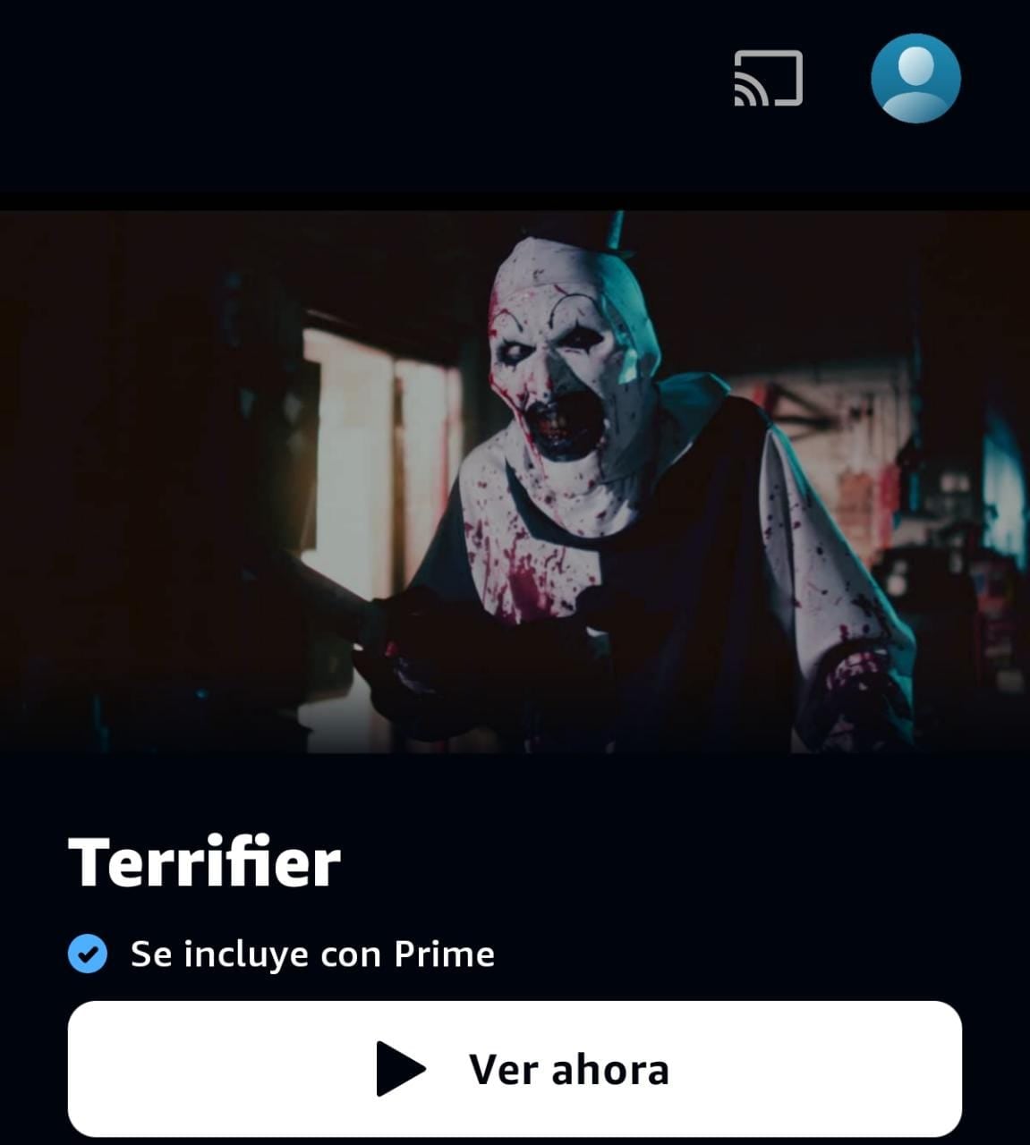 Terrifier ya está disponible en Amazon Prime Video