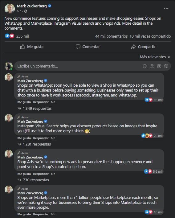 Marck Zuckerberg anuncia nuevas funciones de WhatsApp e Instagram