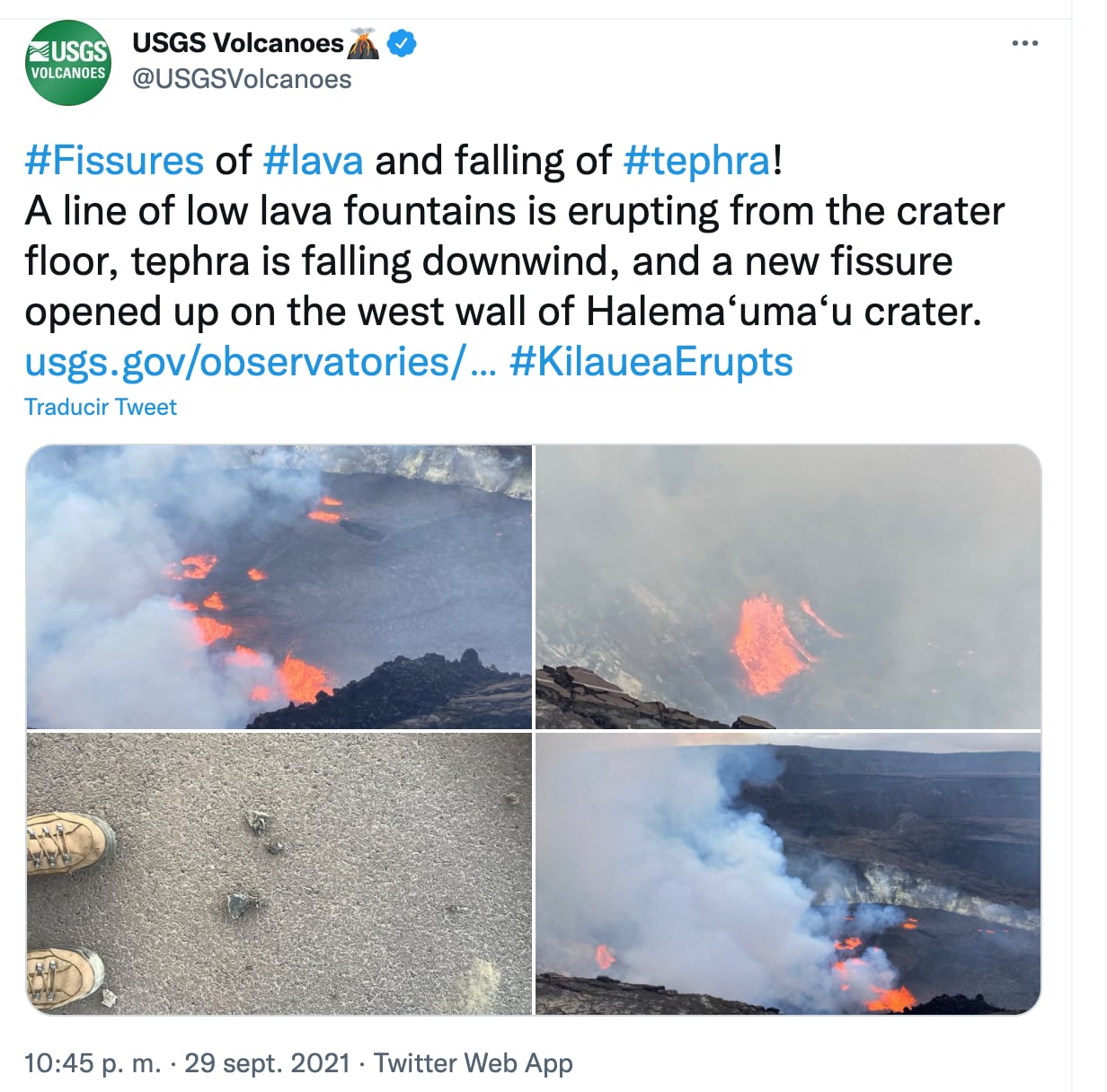 Erupción del volcán Kilauea, en Hawái
