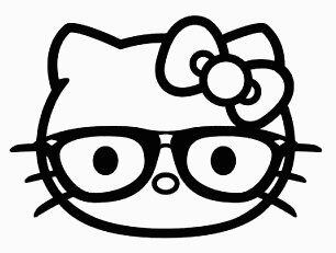 Dibujos de Hello Kitty científica para colorear
