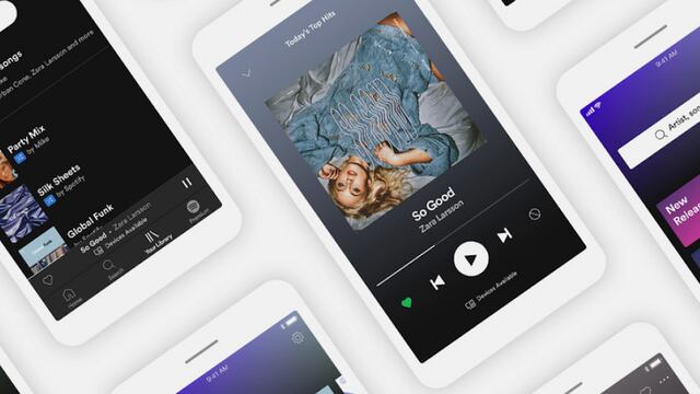 El nuevo diseño de Spotify.