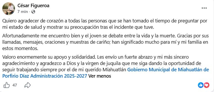Alcalde de Miahuatlán de Porfirio Díaz resulta herido