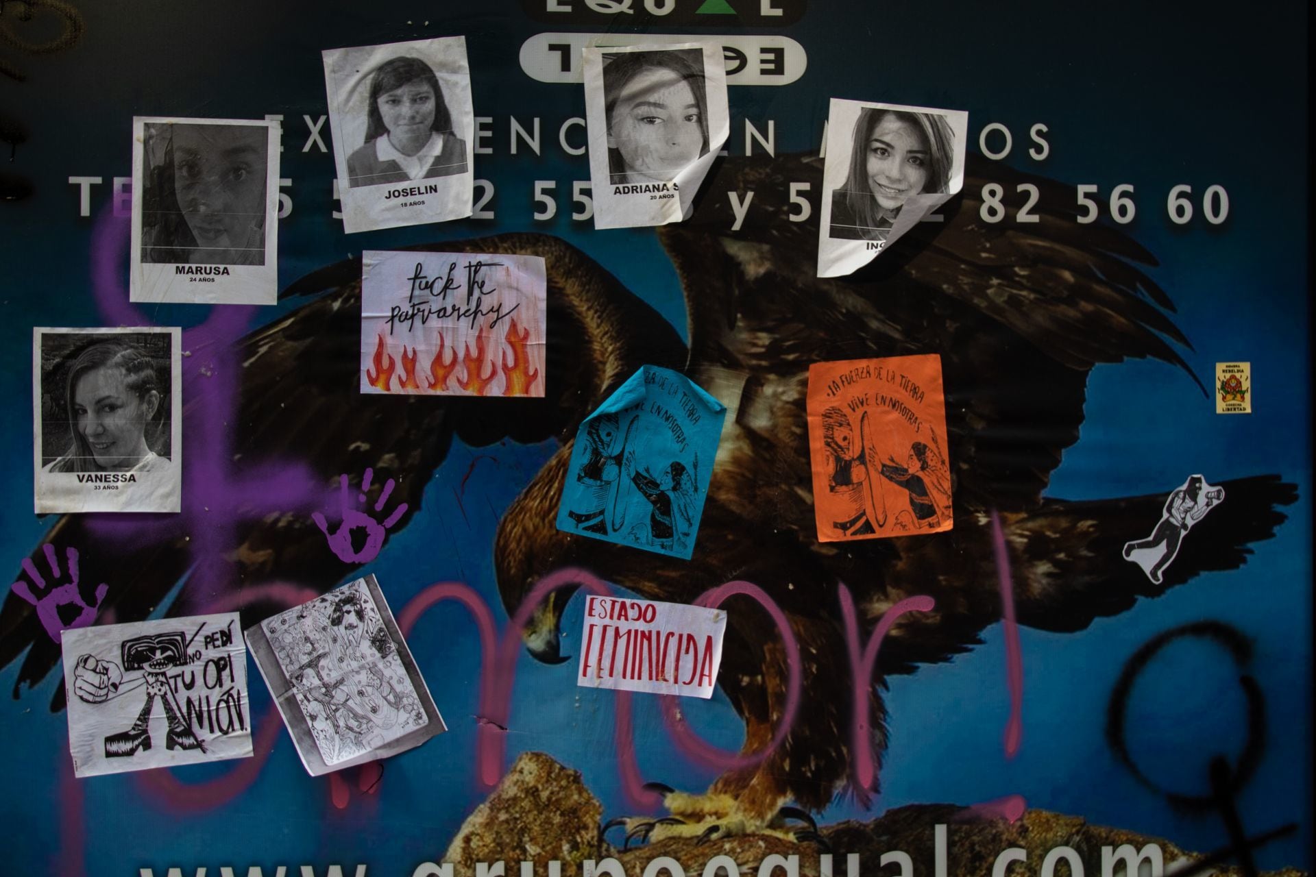 Protesta contra feminicidios en México