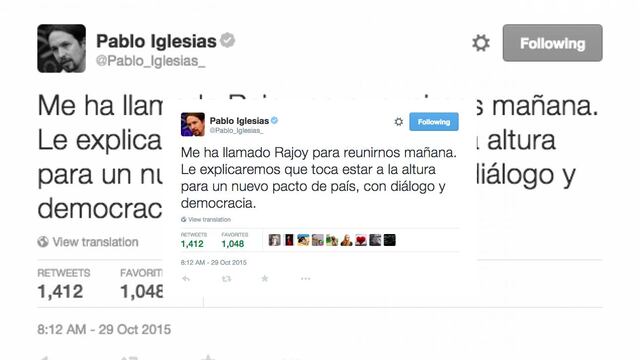 Será el primer encuentro entre ambos líderes desde el nacimiento en 2014 de Podemos.
