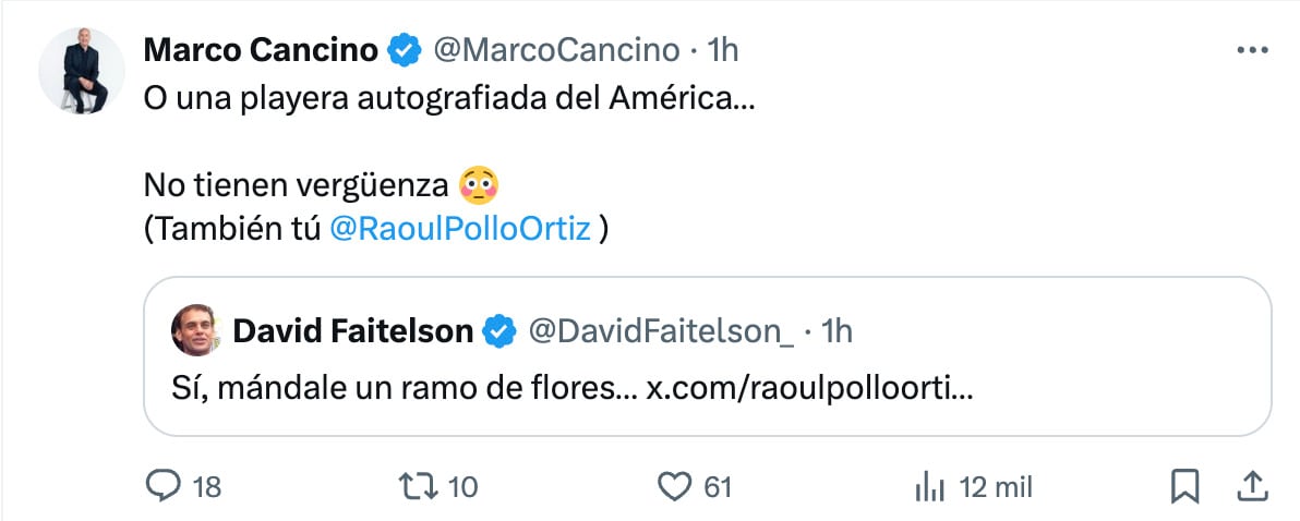 Tweet de Marco Cancino
