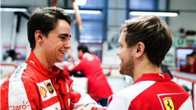 El piloto mexicano fue recibido por el cuatro veces campeón del mundo de F1, el alemán Sebastián Vettel, que será el primer piloto del mítica escudería italiana.