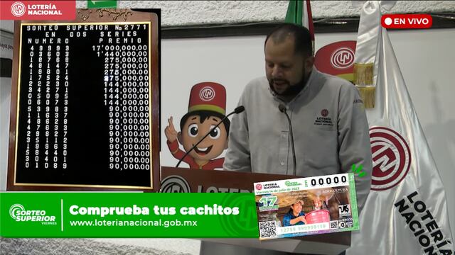 Resultados Sorteo Superior 2771 de Lotería Nacional en vivo: ganadores de hoy 14 de julio