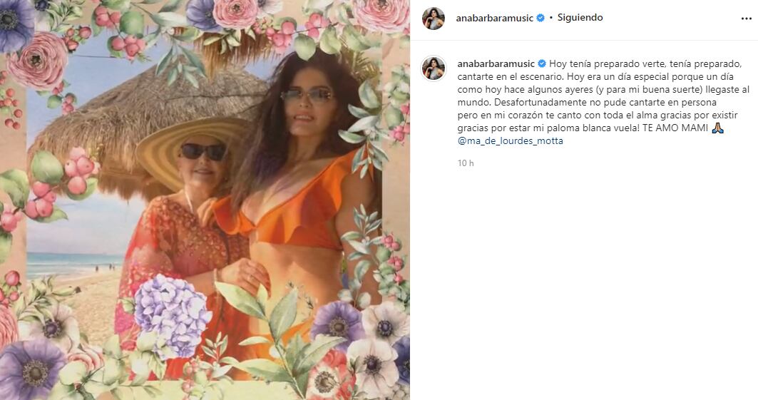 Ana Bárbara felicita a su mamá por su cumpleaños.