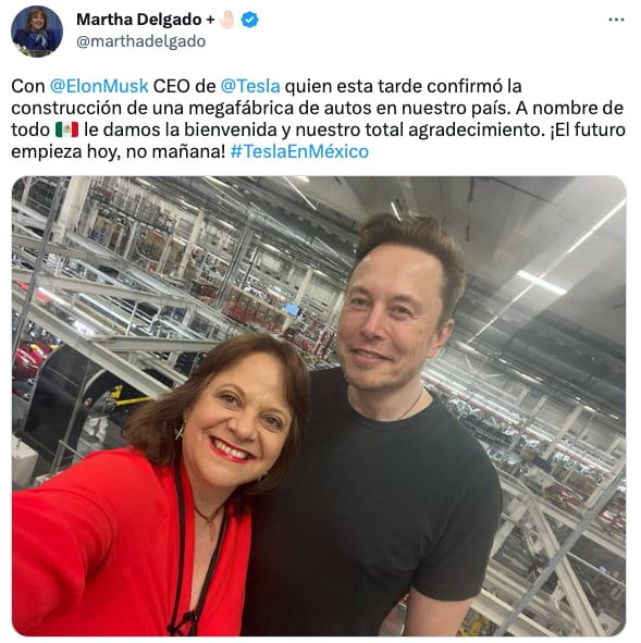 Martha Delgado también se tomó la foto con Elon Musk