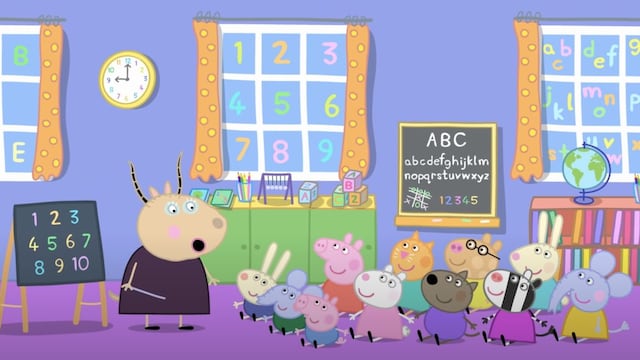 George va a la escuela con Peppa Pig