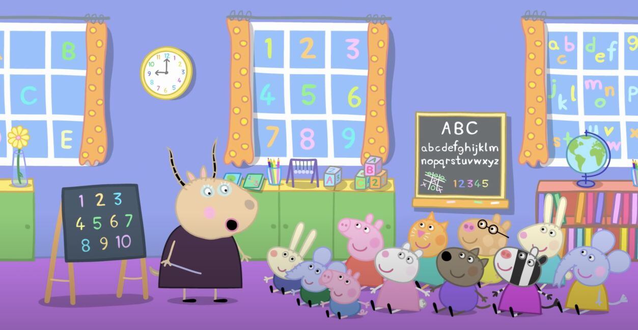 George va a la escuela con Peppa Pig