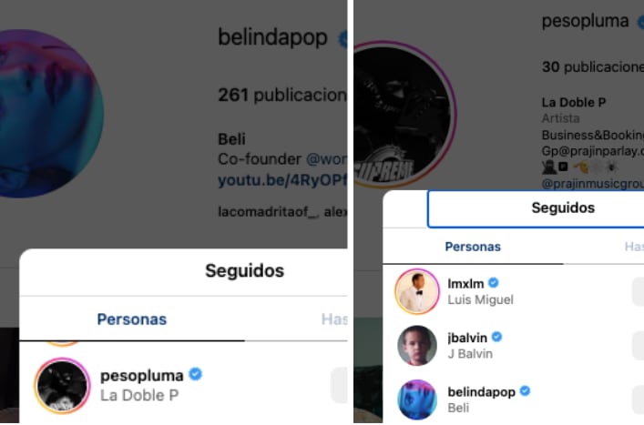 Belinda y Peso Pluma ya se siguen en Instagram