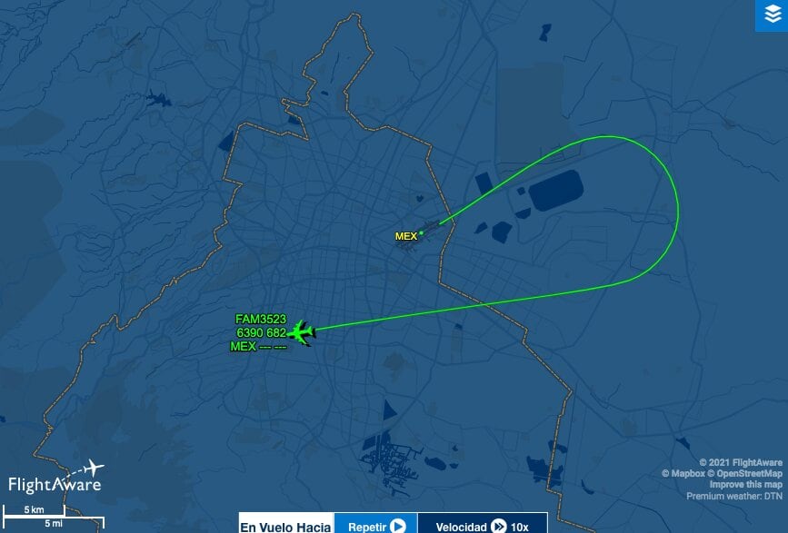 Vuelo del avión presidencial