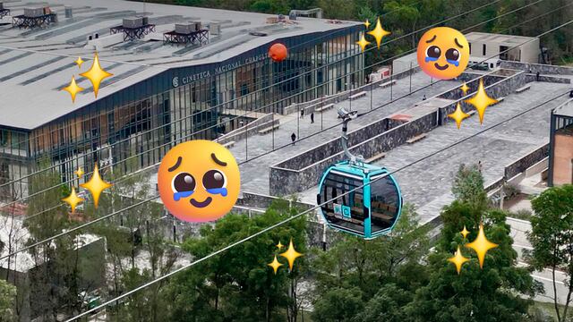 Cablebús Línea 3 con la Cineteca Nacional Chapultepec de fondo