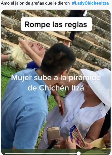 Memes de Lady Chichén Itzá tras subir la pirámide de Kukulcán