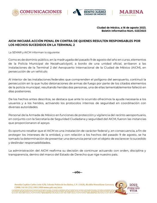AICM INICIARÁ ACCIÓN PENAL