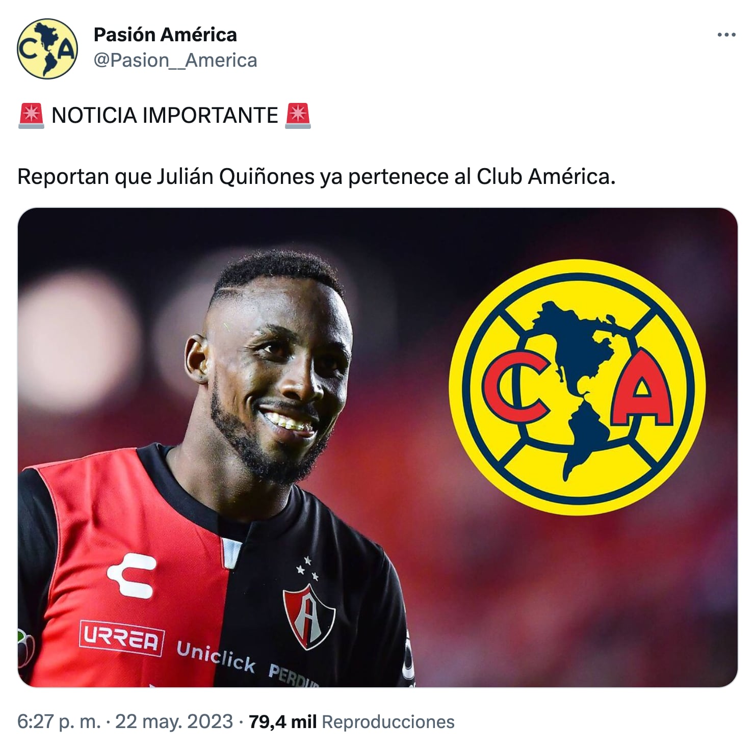 Julián Quiñones interesa al Club América