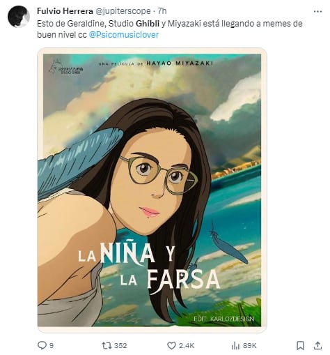 Memes de Geraldine Fernández, diseñadora que no trabajó para Studio Ghibli en El niño y la garza