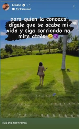 6ix9ine reacciona al video de Yailín La Más Viral corriendo semidesnuda