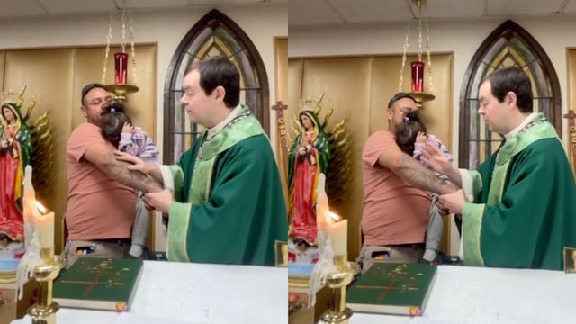 Padre Adam Kotas bendice tatuaje de San Judas Tadeo