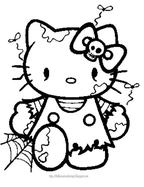 Hello Kitty en Halloween: 7 bonitos dibujos para colorear que son terroríficos