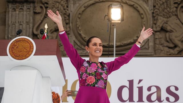 Claudia Sheinbaum, durante su informe de 100 días de gobierno