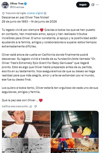 Los restos de Oliver Tree ya están en California tras su muerte en Brasil.