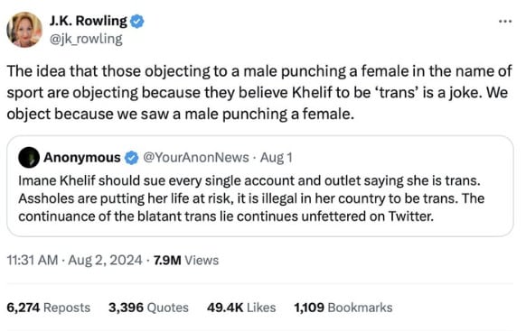 J.K Rowling borra tuits transfóbicos de su cuenta de X