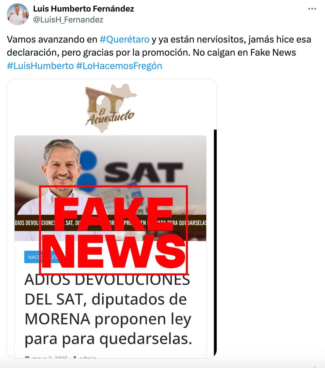 Diputado de Morena niega versiones