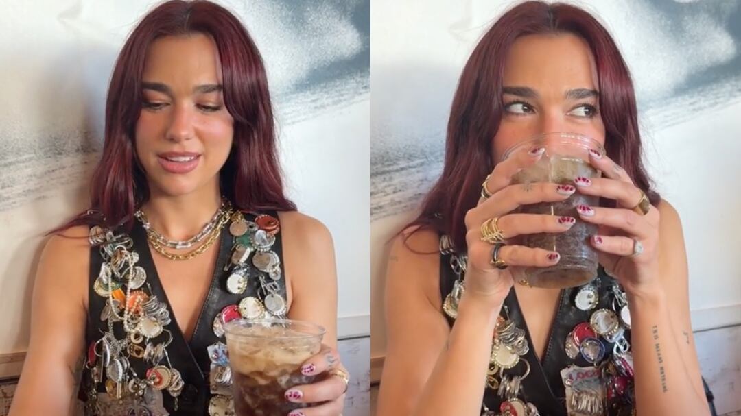 La aberrante forma en que Dua Lipa toma refresco que a nadie se le antoja