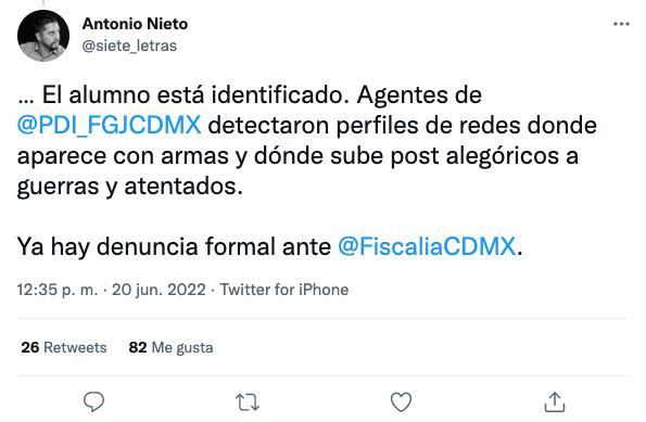 Estudiante de maestría de la UNAM ya fue identificado; la PDI-FGJCDMX lo encontró en redes
