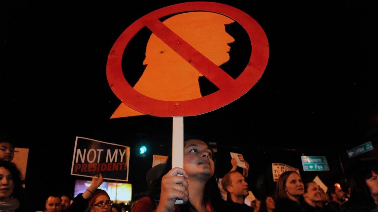 Imagen de las protestas en Estados Unidos en contra de Trump (referencia)