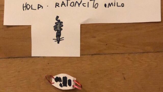 Dibujo y cubrebocas para el ratón de los dientes