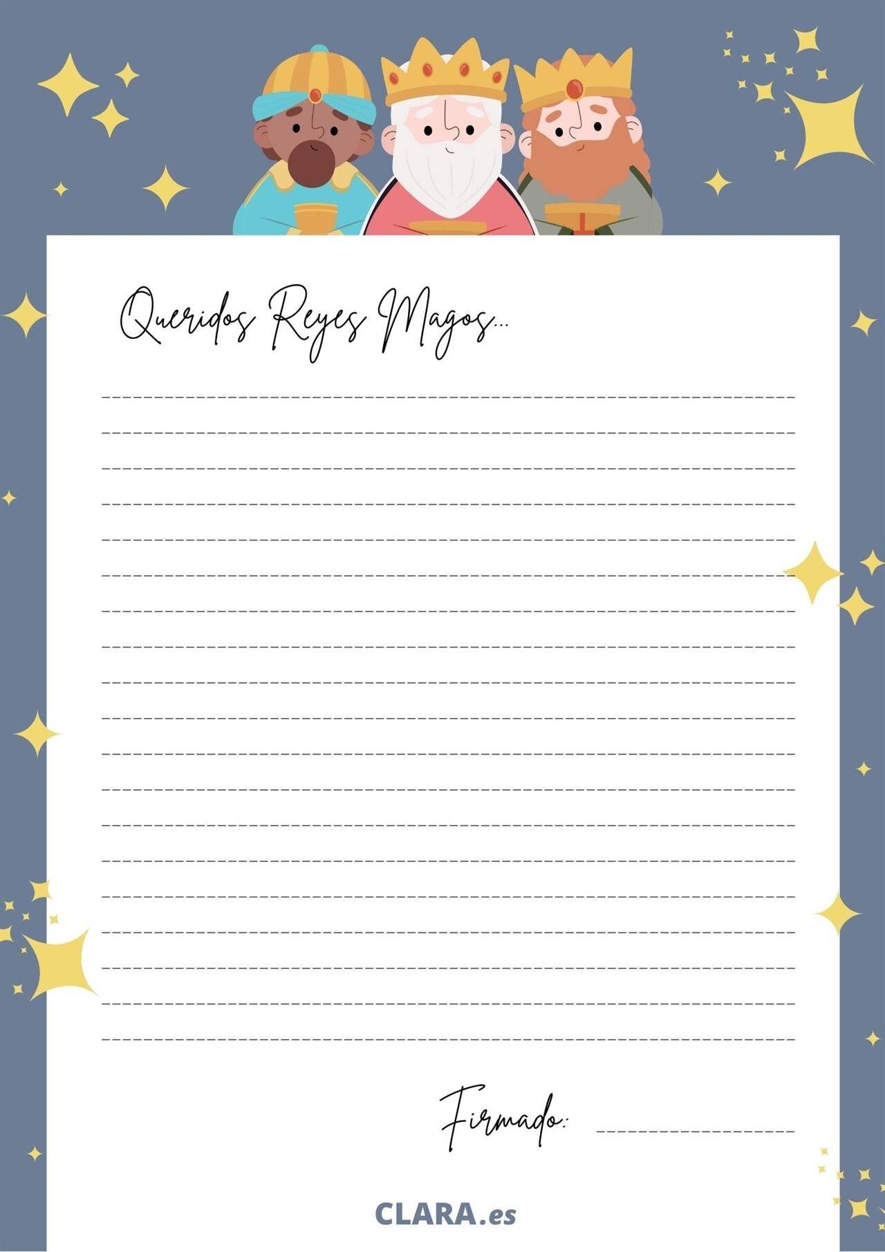 10 plantillas de carta a Los Reyes Magos para imprimir antes del 6 de enero