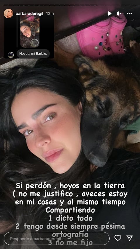 Bárbara de Regil y su perra Kai.