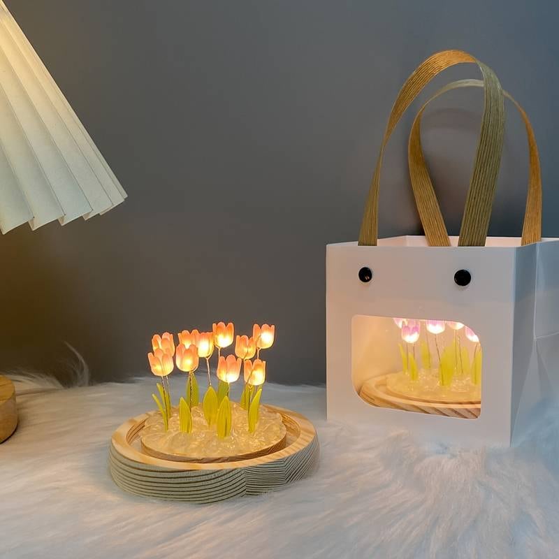 Lámpara de tulipanes amarillos