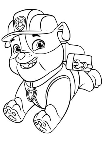 Dibujos para colorear de Rubble con su mochila