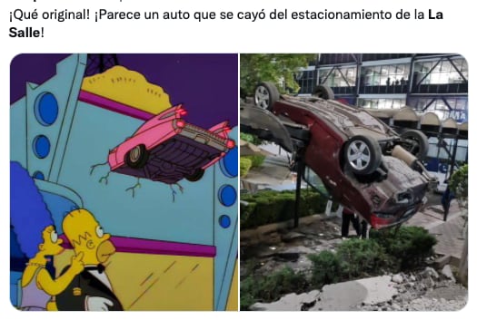 Memes de la caída del auto en La Salle