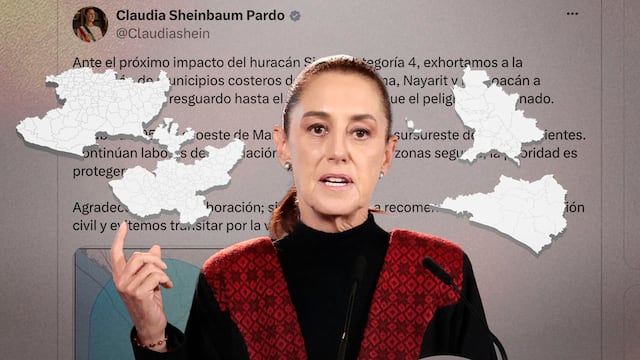 Sheinbaum llama a Jalisco, Colima, Nayarit y Michoacán a resguardarse por el huracán Simón