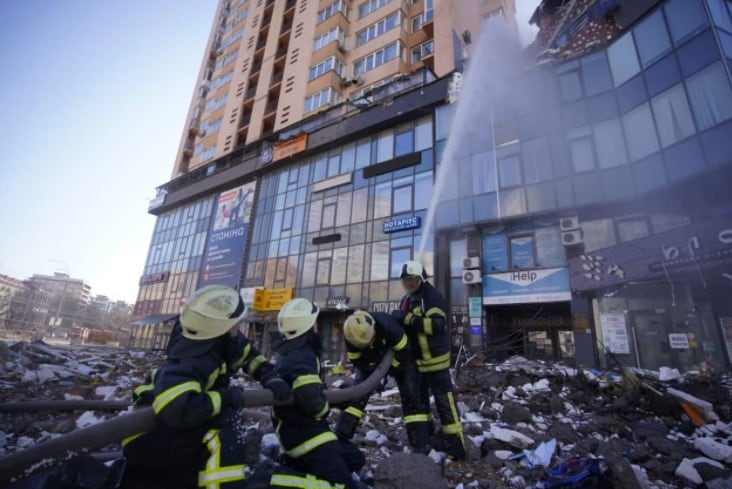 Edificio residencial de Kiev, capital de en Ucrania