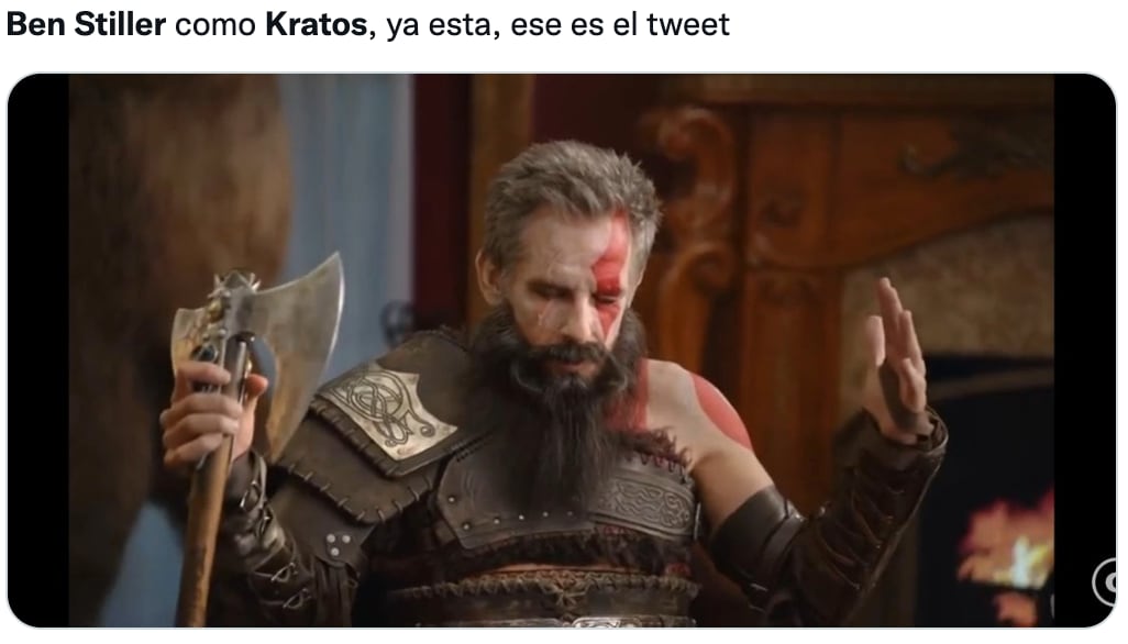 Memes se burlan de Ben Stiller como Kratos de God of War: Ragnarök