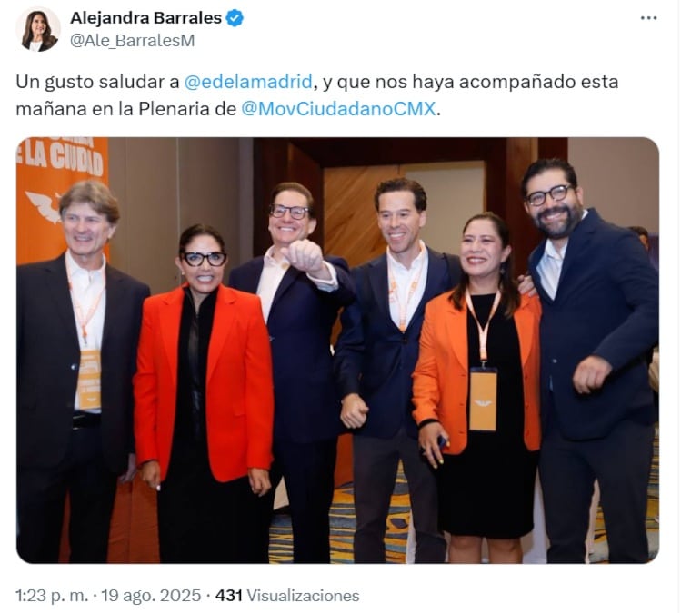 Enrique de la Madrid asistió a la plenaria de Movimiento Ciudadano rumbo a elecciones 2027