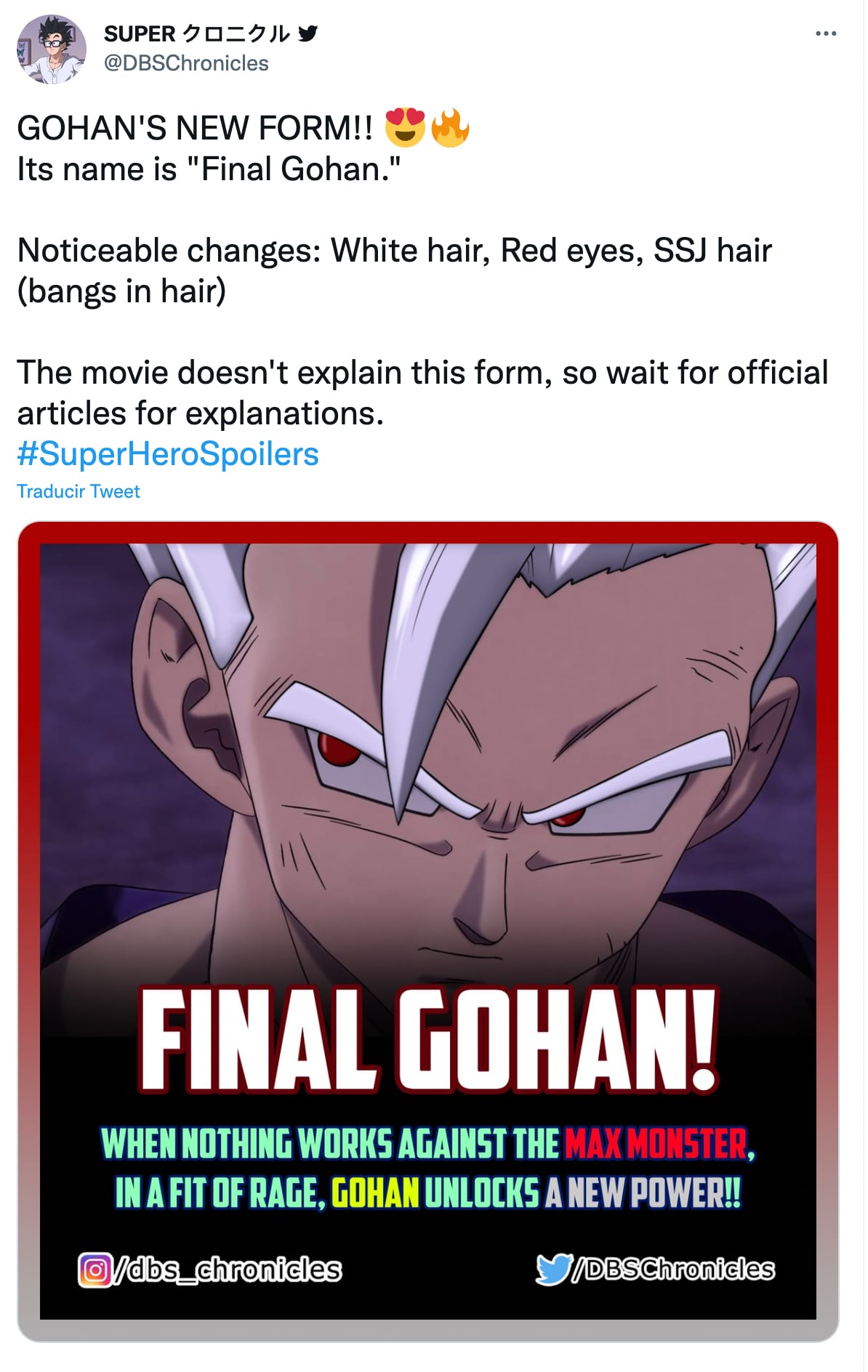 Nueva transformación de Gohan
