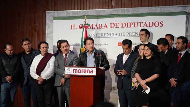 Conferencia de prensa de Morena en la Cámara de Diputados