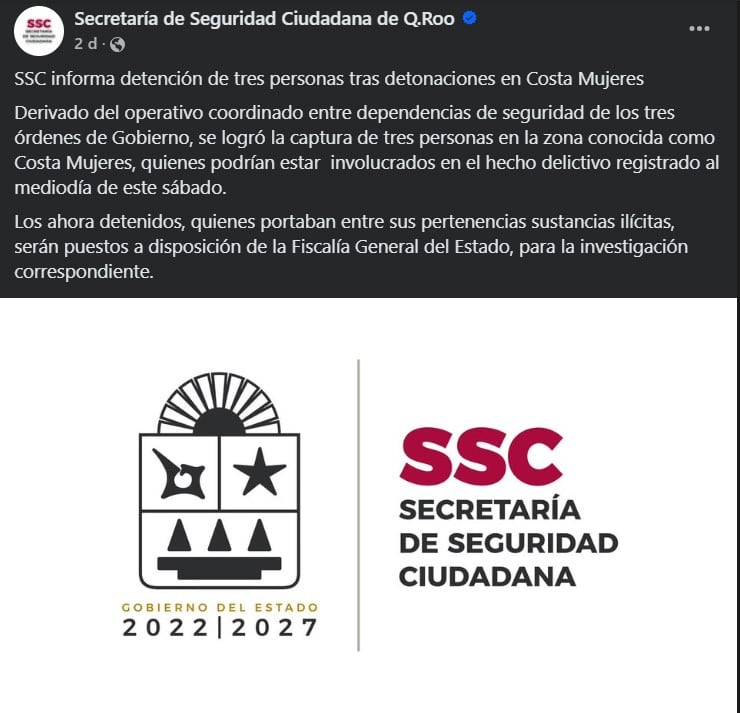 Balacera en playa de Isla Mujeres deja un vendedor herido