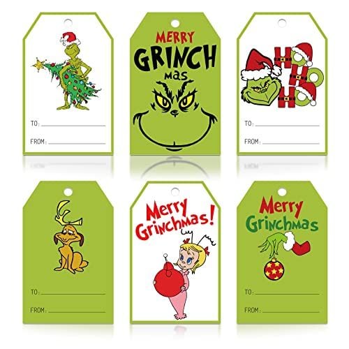 Etiquetas navideñas de El Grinch para imprimir