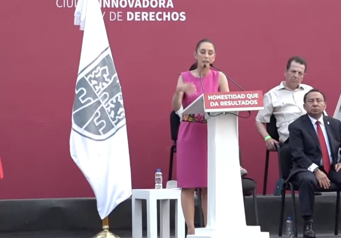 Claudia Sheinbaum en el Monumento a la Revolución